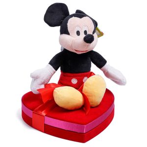Βελούδινη καρδιά με 460γρ σοκολατάκια Leonidas και λούτρινο Disney Mickey