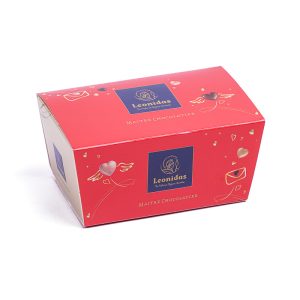 Κουτί με 250γρ σοκολάτακια Leonidas και περιτύλιγμα με καρδούλες