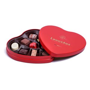 Μεταλλική καρδιά με σοκολατάκια (120γρ) Leonidas