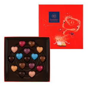 Χάρτινο κουτί Αγίου Βαλεντίνου με 180γρ σοκολατένιες καρδούλες Leonidas