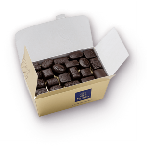 Κλασικό κουτί ballotin Leonidas με 1 κιλό σοκολατάκια Leonidas (μαύρη σοκολάτα)