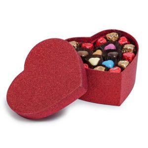 Χάρτινη καρδιά κόκκινη με 940γρ σοκολατάκια Leonidas