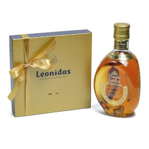 Χάρτινο κουτί “HERITAGE M” με 320γρ σοκολατάκια Leonidas και ουίσκι Dimple