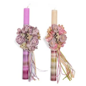 Λαμπάδα με αρωματικό κερί και σχέδιο λουλούδι-μπαλαρίνα